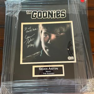 Sean Astin Signed “The Goonies” 8x10 Photo as Mikey – Professionally Framed