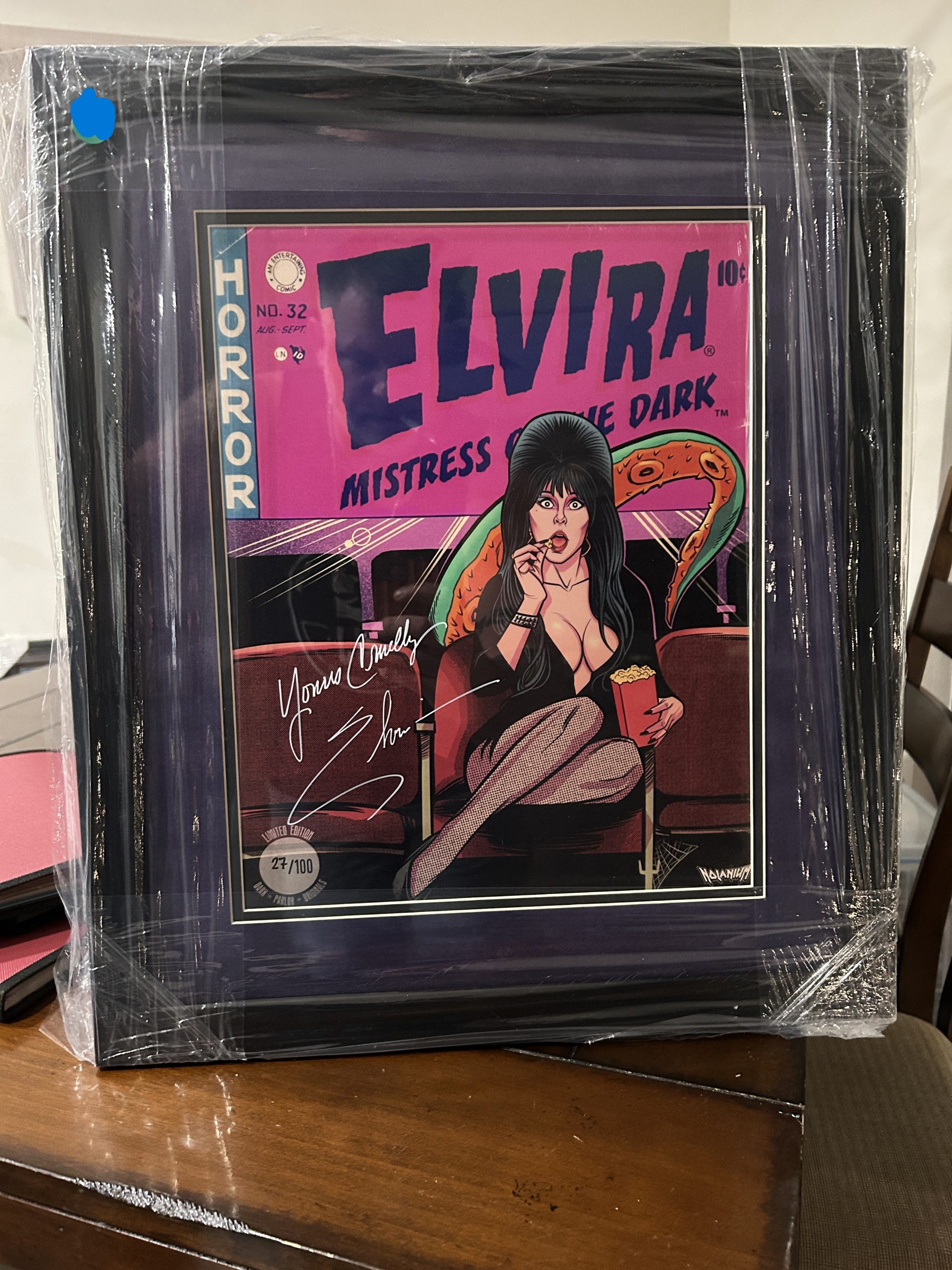 Cassandra Peterson Autographed Elvira Mistress of the Dark 11×14 Framed to about 16×20 – “Yours Cruelly” Inscription | JSA | Limited /100
