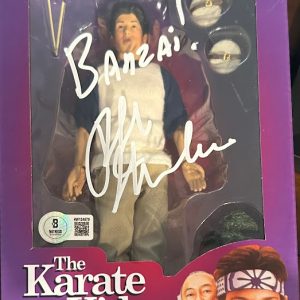 Ralph Macchio Autographed The Karate Kid Daniel LaRusso Necca Action Figure – “Banzai!” Inscription | Beckett Certified