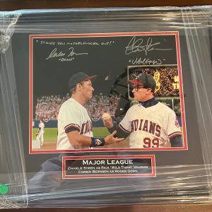 Major League Major League Dual-Signed Photo – Charlie Sheen & Corbin Bernsen “Wild Thing” Vaughn & Roger Dorn – Iconic Quote Inscription – ASI Authenticated