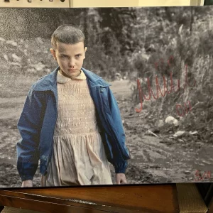 Millie Bobby Brown Signed Eleven “011” Stranger Things 28x20 Canvas #’d 5/11 JSA