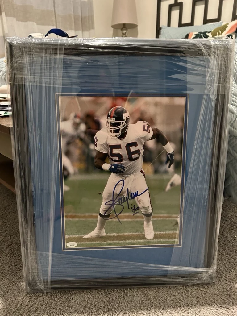 Lawrence Taylor Signed 11x14 Photo Framed 16x20 Inscribed “56” JSA COA NY Giants