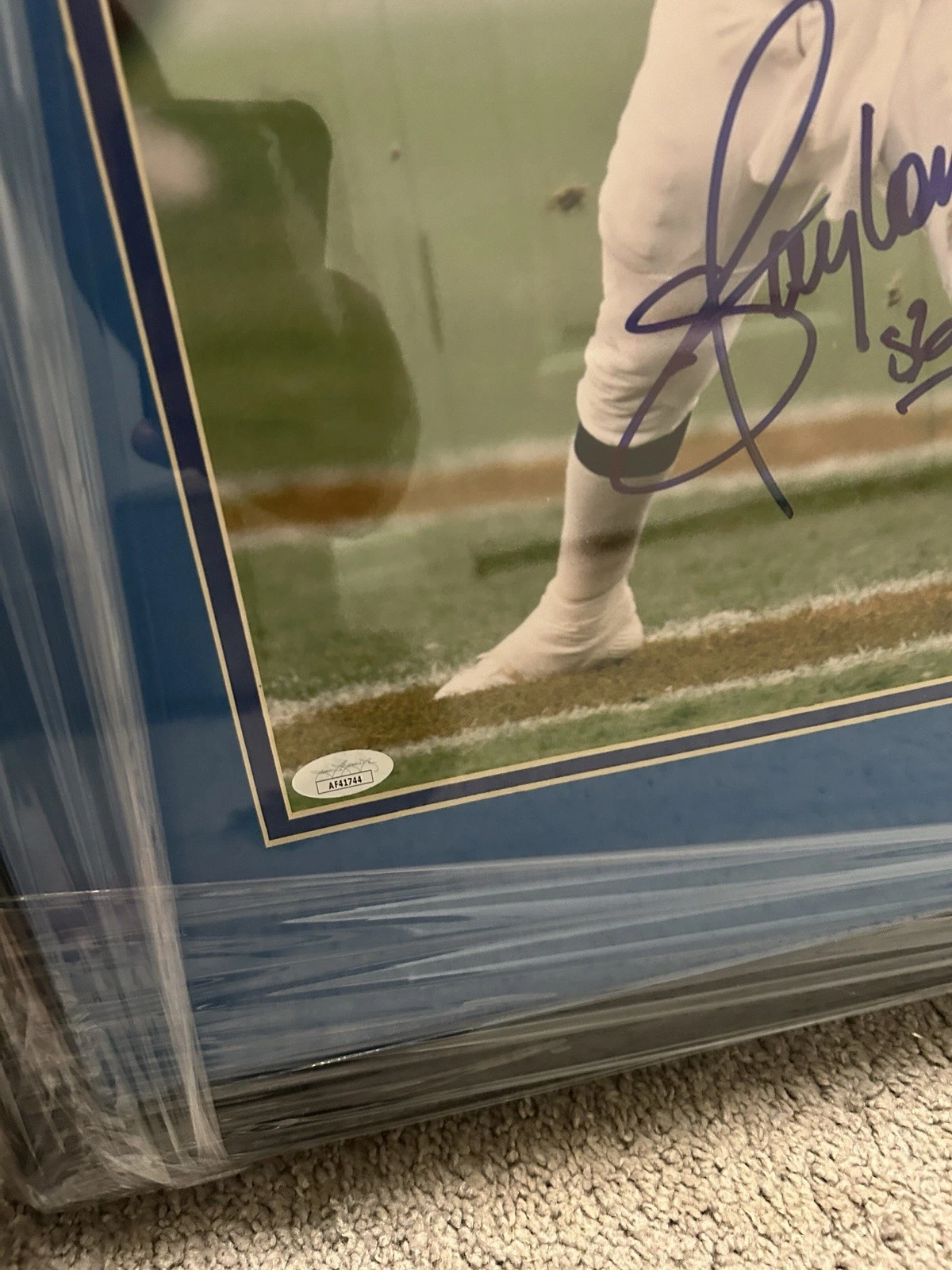 Lawrence Taylor Signed 11x14 Photo Framed 16x20 Inscribed “56” JSA COA NY Giants - Image 2